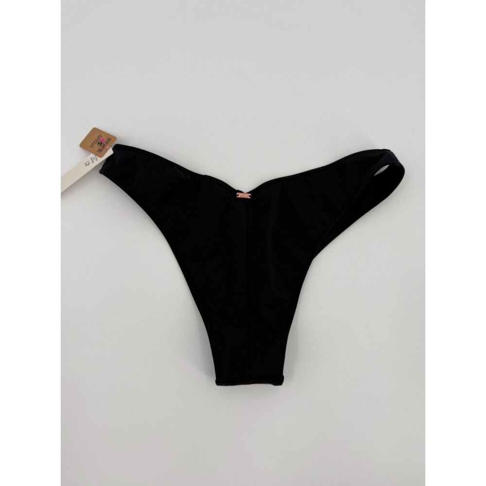 PINK Victoria's Secret V-Front Itsy Bikini Bottom Black Small NWT 11202037